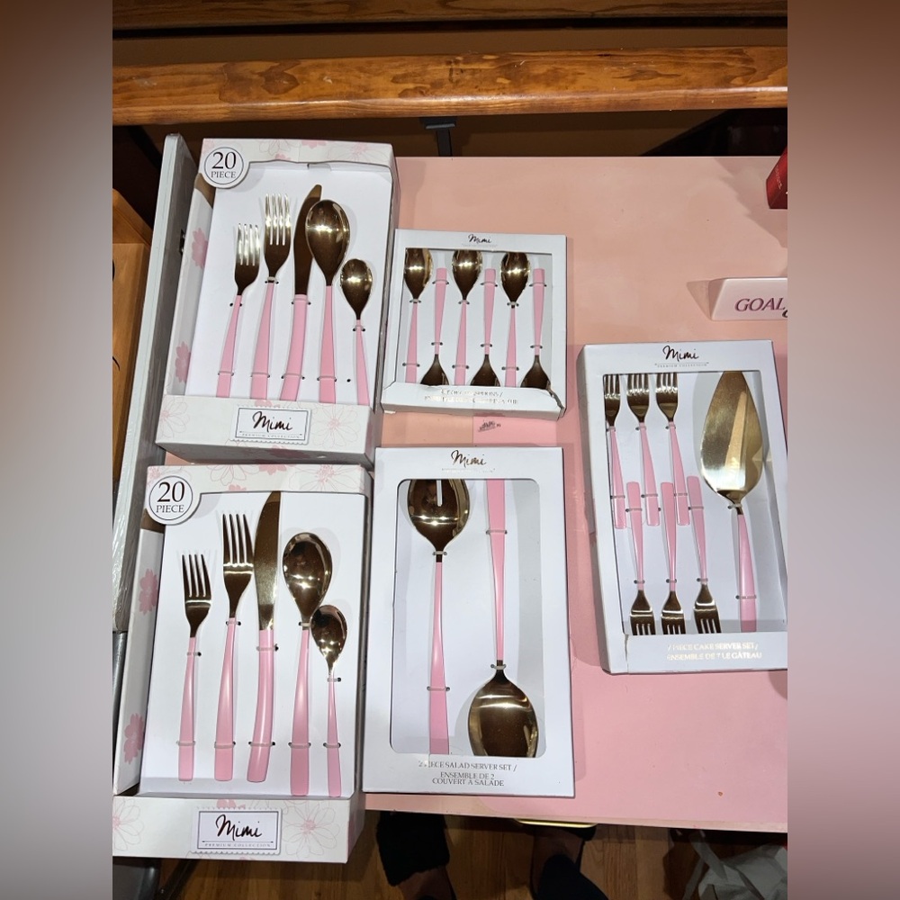 Pink and Gold silverware